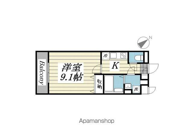 アークヒルズ神栖(1K/1階)の間取り写真
