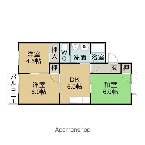 パークサイド狩宿(3DK/1階)の間取り写真