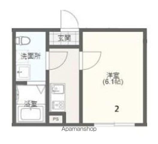 飯能市栄町アパート(1K/2階)の間取り写真