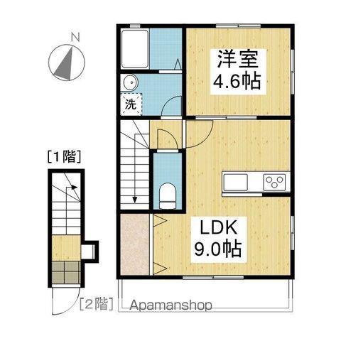 EARLS COURT衣山Ⅲ(1LDK/2階)の間取り写真