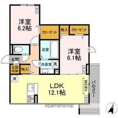 ビューテラスⅡ(2LDK/2階)の間取り写真