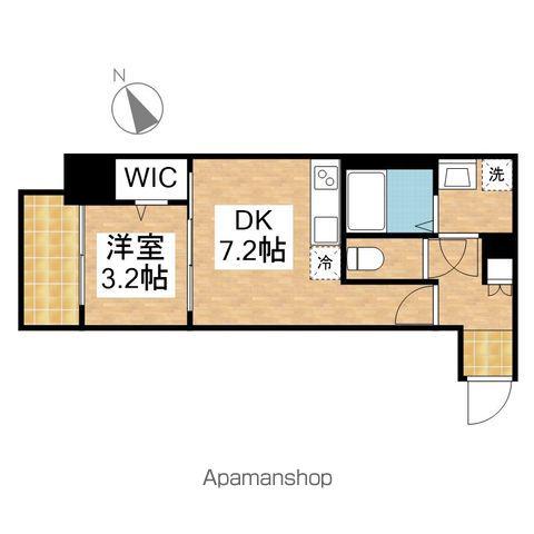 CREST TAPP東別院(1DK/13階)の間取り写真