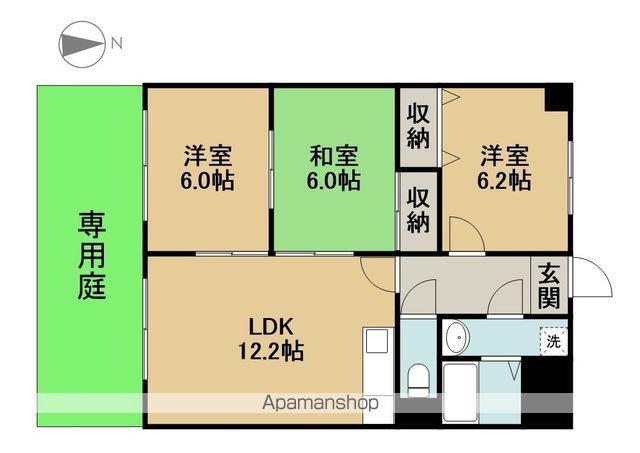 ハピネス五反田(3LDK/1階)の間取り写真