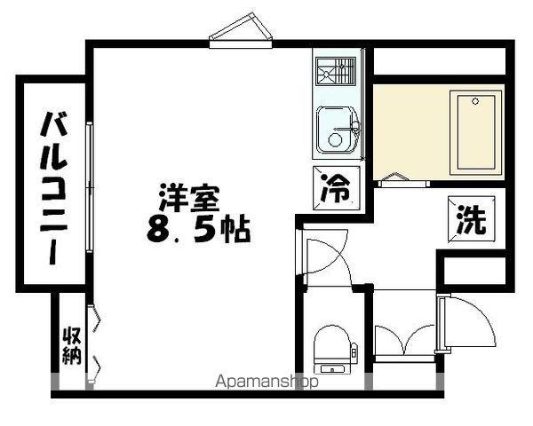 メゾンドレーヌ(ワンルーム/3階)の間取り写真