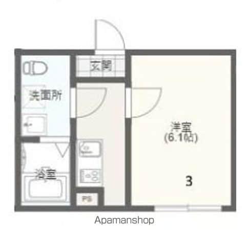 飯能市栄町アパート(1K/1階)の間取り写真