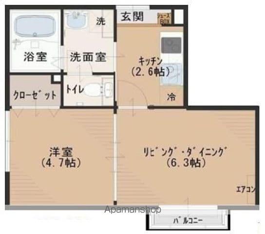 プラスタ(2K/1階)の間取り写真