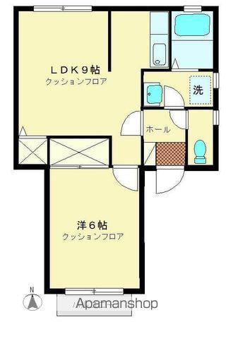カーサアマリージョ(1LDK/2階)の間取り写真