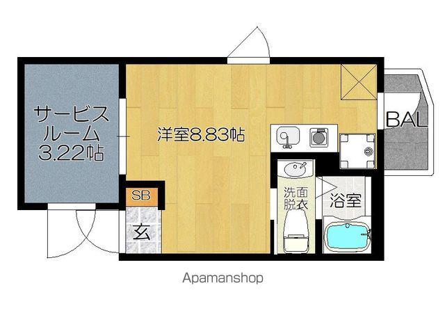 ガレット和白(ワンルーム/4階)の間取り写真
