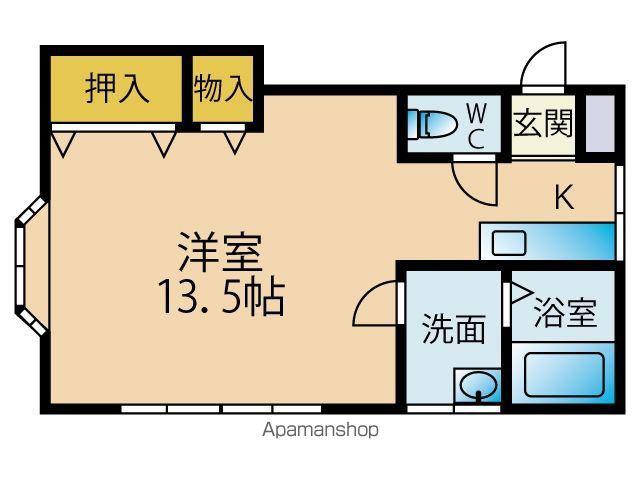 タチバナハイツ3(ワンルーム/2階)の間取り写真