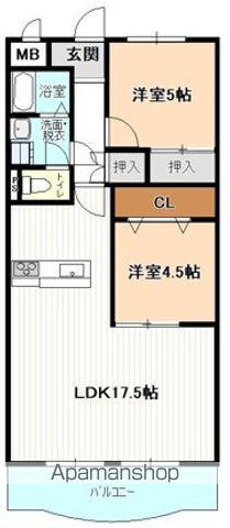 グランドハイツカトレア(2LDK/4階)の間取り写真