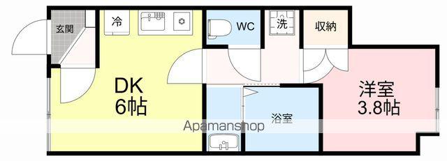 フェリモ(1DK/1階)の間取り写真
