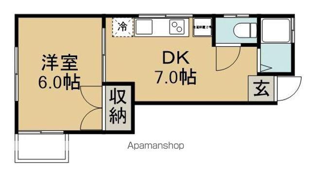 マ・シャンブル(1DK/2階)の間取り写真