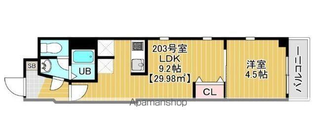 COTE DOR SOGA(1LDK/2階)の間取り写真