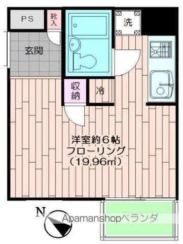 アサミハイツ(ワンルーム/2階)の間取り写真