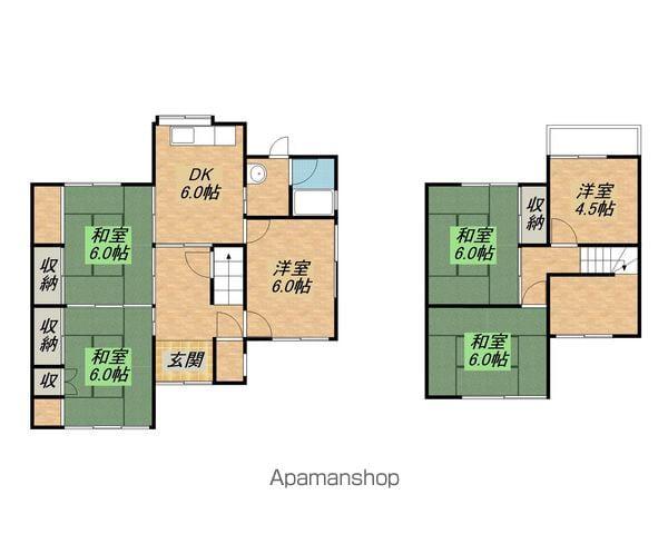 東海道本線 南草津駅 徒歩29分 2階建 築45年(6DK)の間取り写真