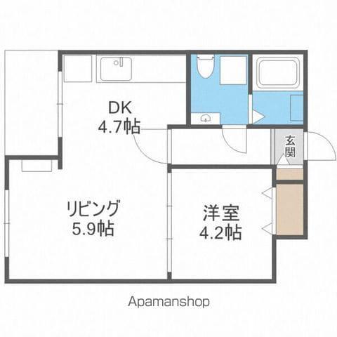 マンション大通(1LDK/7階)の間取り写真