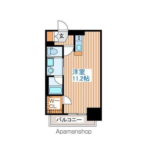 マルタマファイブリッジ(ワンルーム/7階)の間取り写真