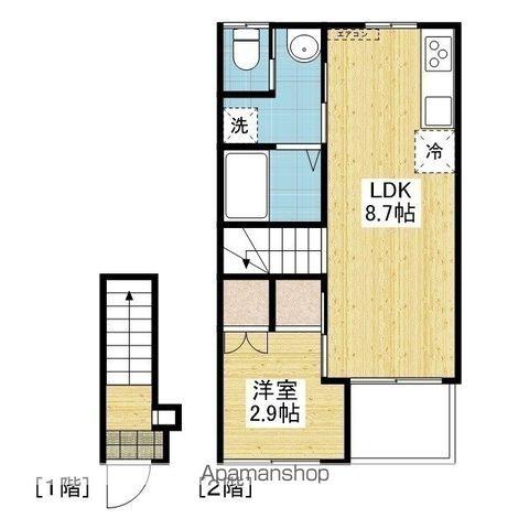 レオン星岡(1LDK/2階)の間取り写真