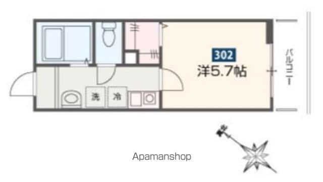 MELDIA東岩槻前(1K/3階)の間取り写真