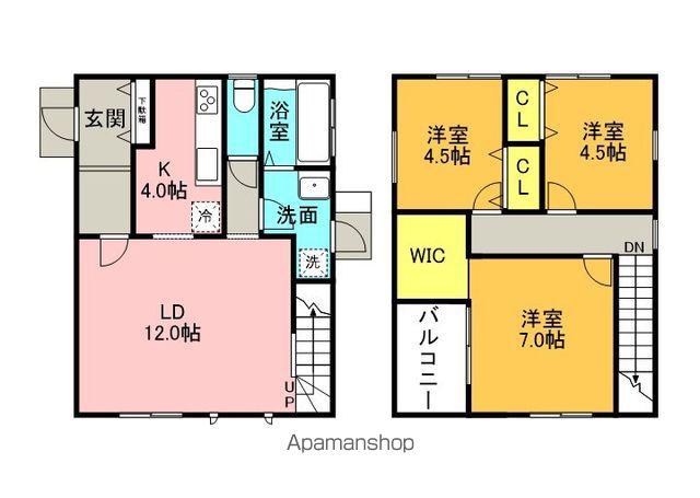 牟岐線 二軒屋駅 徒歩11分 2階建 築14年(3LDK)の間取り写真