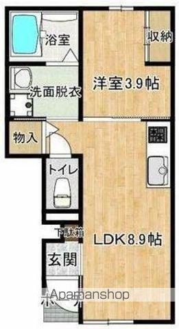 エルミタージュ(1LDK/1階)の間取り写真