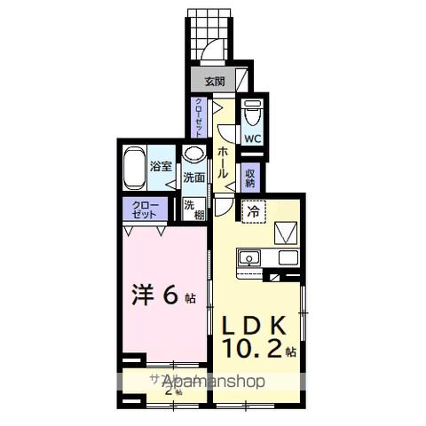 アヴァンセⅢ(1LDK/1階)の間取り写真