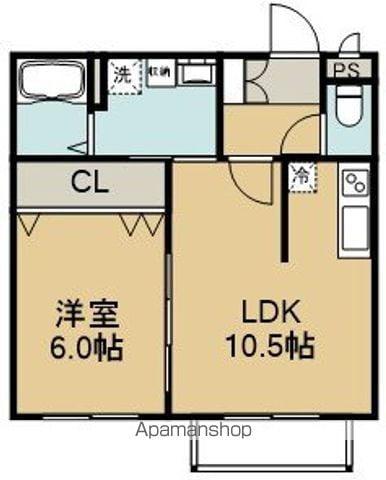 メゾンパティオ本通 (1LDK/2階)の間取り写真