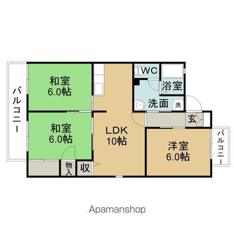 シャンポールY2(3LDK/1階)の間取り写真
