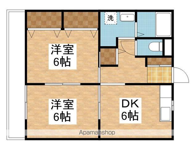 ルミエール城山(2DK/1階)の間取り写真