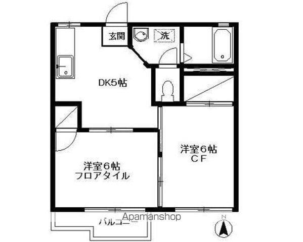 ミウラハイツ90(2DK/2階)の間取り写真