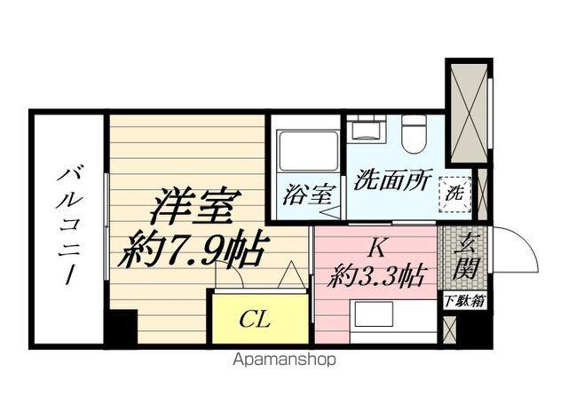 ニュー第二山洋ビル(1K/3階)の間取り写真