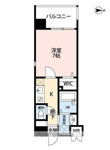 サヴォイ ラ・シャンス(1K/8階)の間取り写真