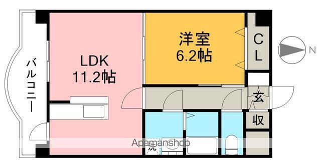 マリベール・クオーレ(1LDK/4階)の間取り写真