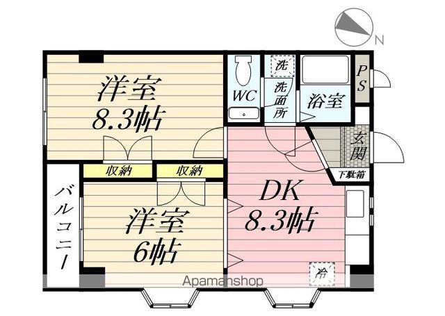 坂田ビル(2DK/2階)の間取り写真