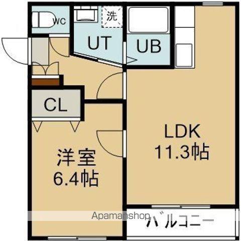プラチナムコート(1LDK/4階)の間取り写真
