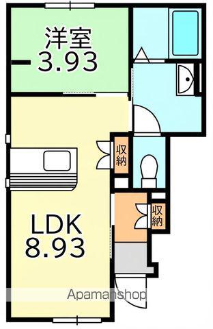 ブラン ルリエ(1LDK/1階)の間取り写真