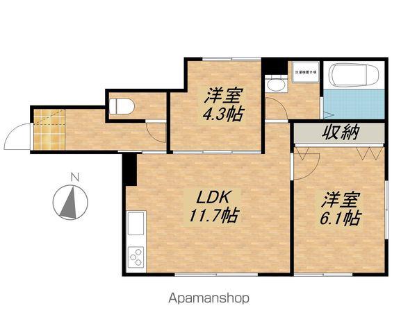 神照町 A棟(2LDK/1階)の間取り写真