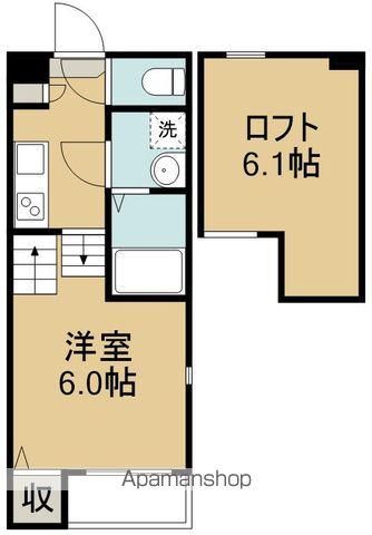 ホロニナテラス(1K/2階)の間取り写真