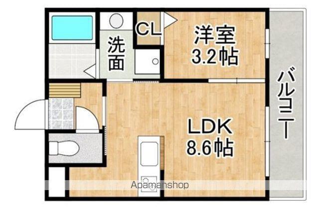 フィーリックス和白丘(1LDK/3階)の間取り写真