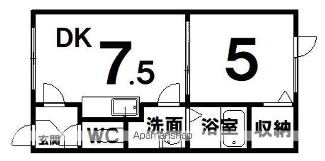 エステートINコンフォート(1DK/1階)の間取り写真