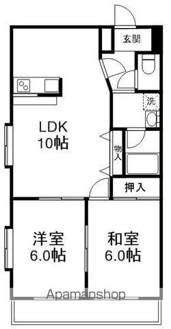 リバーサイド参番館(2LDK/2階)の間取り写真