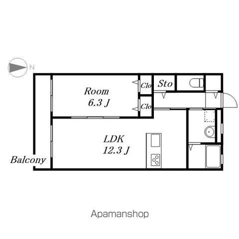 LUPOSIA(1LDK/1階)の間取り写真