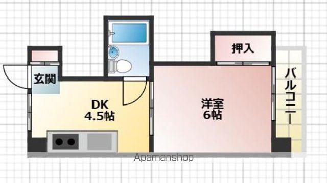 コーポピスガ(1DK/1階)の間取り写真