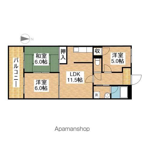 庄京ビル(3LDK/2階)の間取り写真