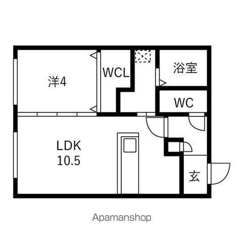 ALIVIS菊水(1LDK/4階)の間取り写真