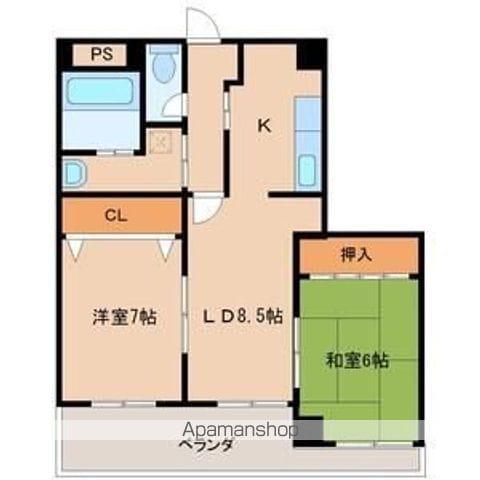 HKIマンション東見前(2LDK/6階)の間取り写真