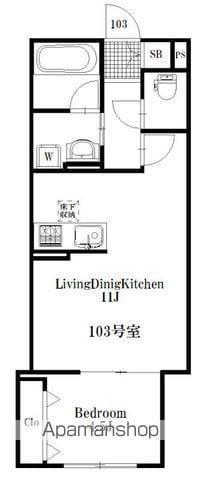 ディア シーサイド(1LDK/1階)の間取り写真