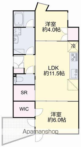 ETENA中仙道西 北棟(2LDK/2階)の間取り写真
