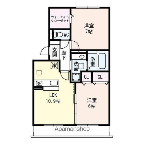 セレンディピティ矢倉(2LDK/3階)の間取り写真