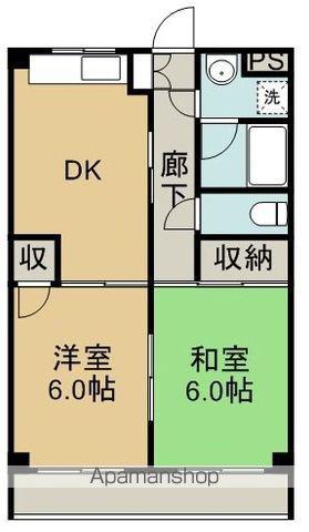 第5かね七ビル(2DK/1階)の間取り写真